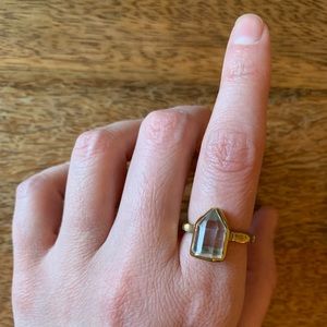 Herkimer Diamond + Brass Ring